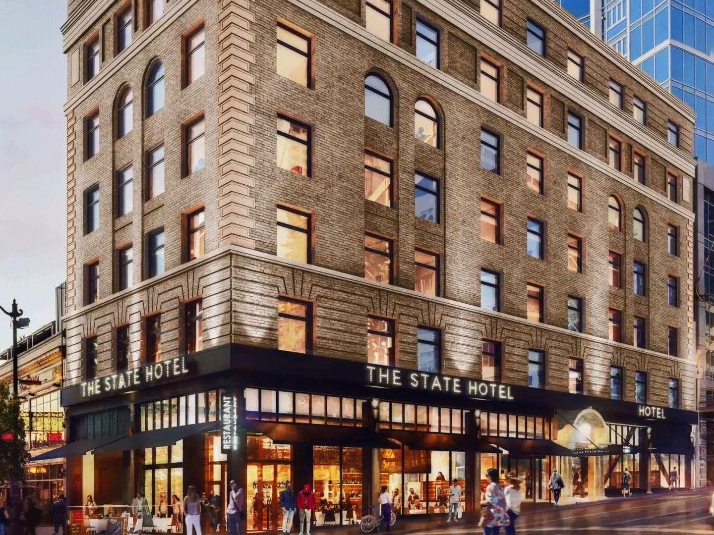Rendering of new hotel in downtown Seattle