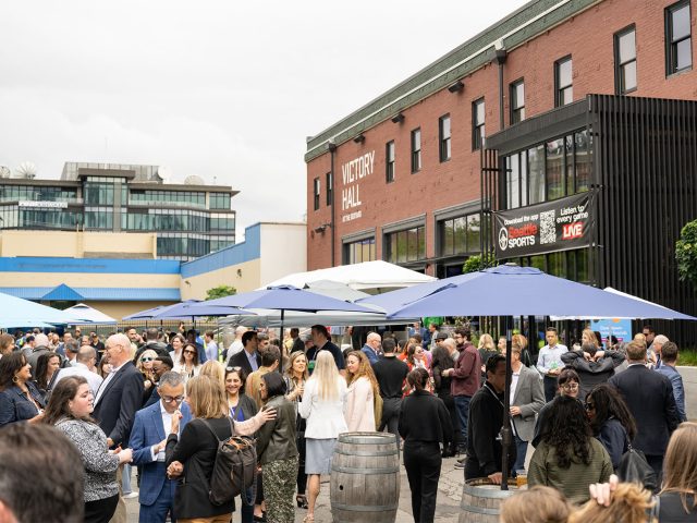 Outdoor networking at Annual Meeting