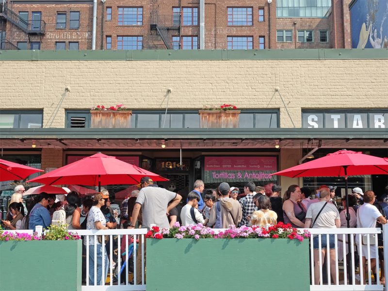 Visitors at Pike Place Market