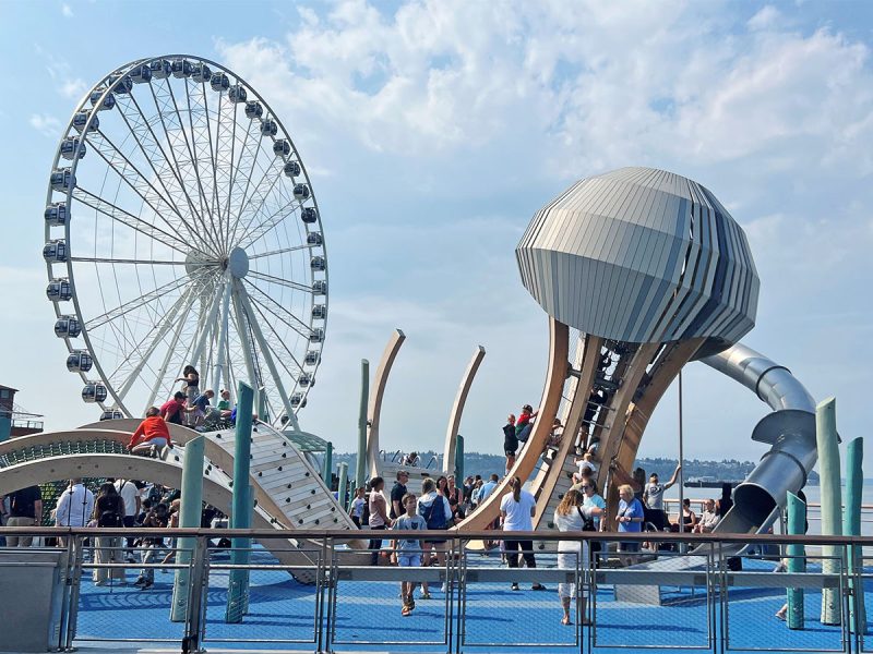 Active playground at Seattle waterfront