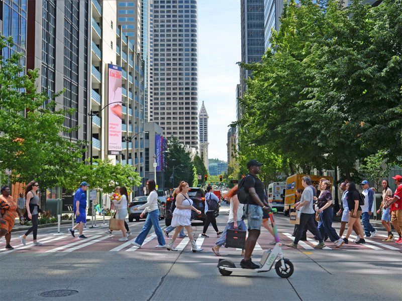 Pedestrians in crosswalk